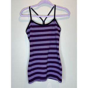 Lululemon Power Y Purple Stripe Tank Top Size 6
